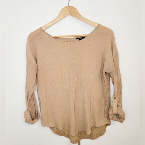 EM Women's Prefix Rope Lace Long sleeve Blouse Size L - Picture 2 of 7